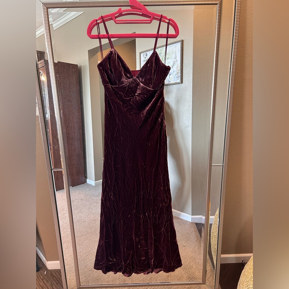 Susana Monaco Deep Red Velvet Maxi Dress
